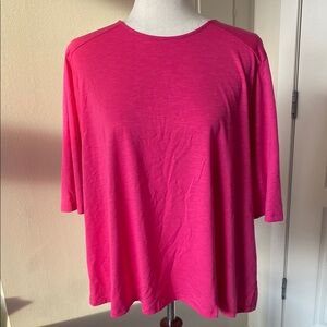 Nine West Pink Flutter Sleeve Tee
